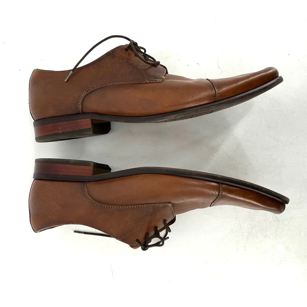 Florsheim Mens Leather Cap Toe Oxford Dress Shoes Brown Lace Up Sz 12M‎